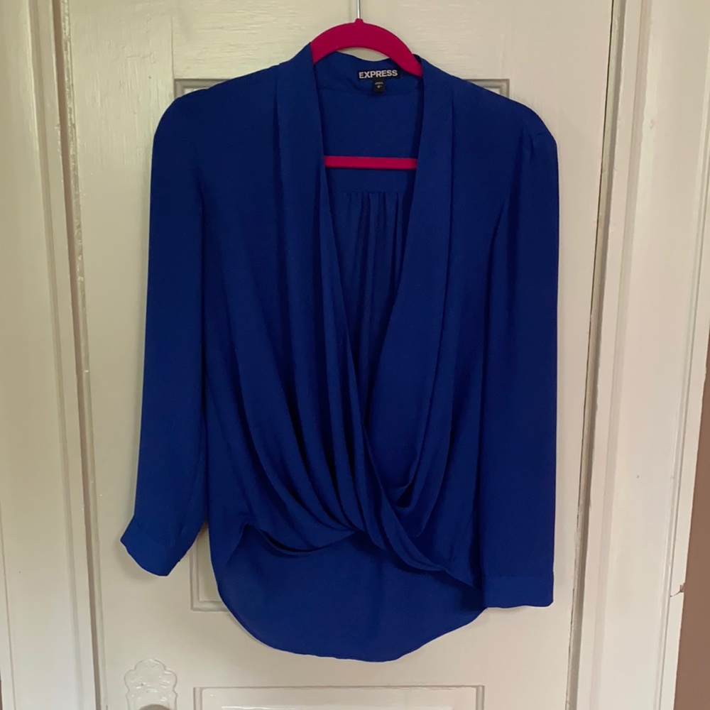 Blue flowy blouse